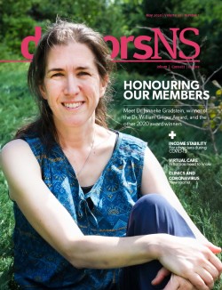 Dr. Janneke Gradstein on cover of May 2020 issue of doctorsNS magazine