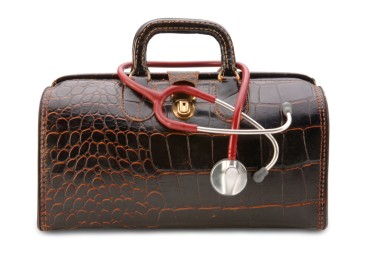 image of doctors bag with a stethascope on the bags handle