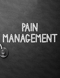 Pain management text with stethoscope