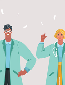 Illustration of two physicians
