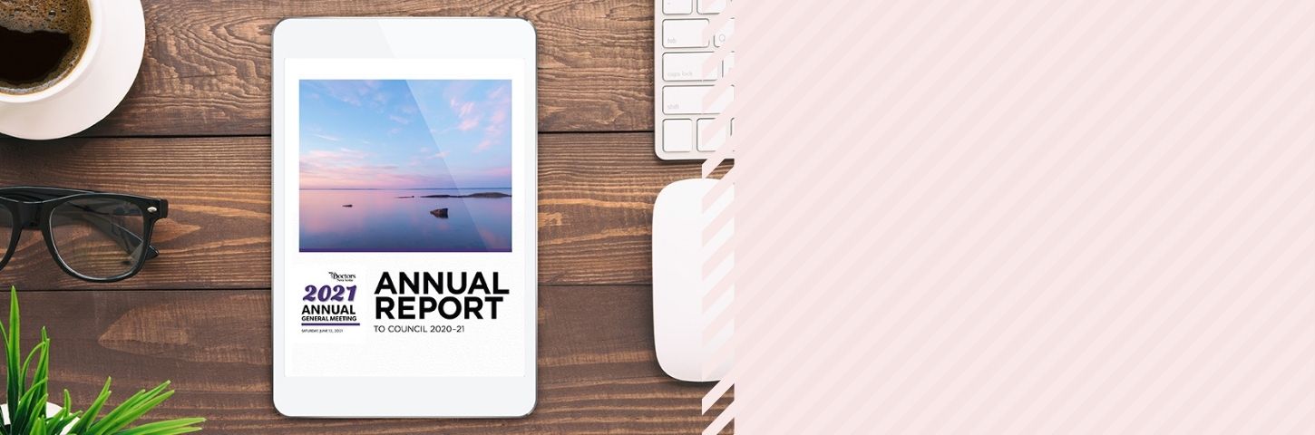 annual report on an iPad