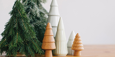 Miniature handmade and wooden trees