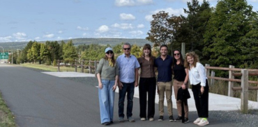 The Healthy Tomorrow Foundation team on a walkabout along the Antigonish Active Transportation Corridor with Foundation Board Member Dr. Gerard MacDonald and staff members from the Municipality of the County of Antigonish