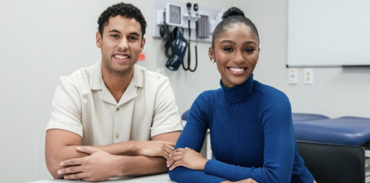 First-year medical students Nathan Barton and Aaliyah Arab-Smith