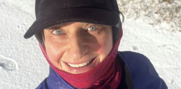 Dr. Irina Ghenea walking in snow