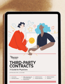 Third-party contracts document on an tablet