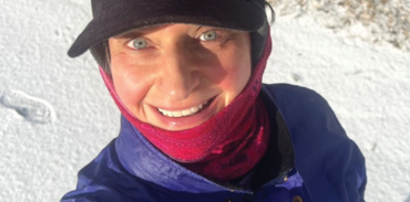 Dr. Irina Ghenea walking in snow