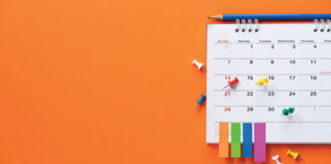 calendar on bright orange background