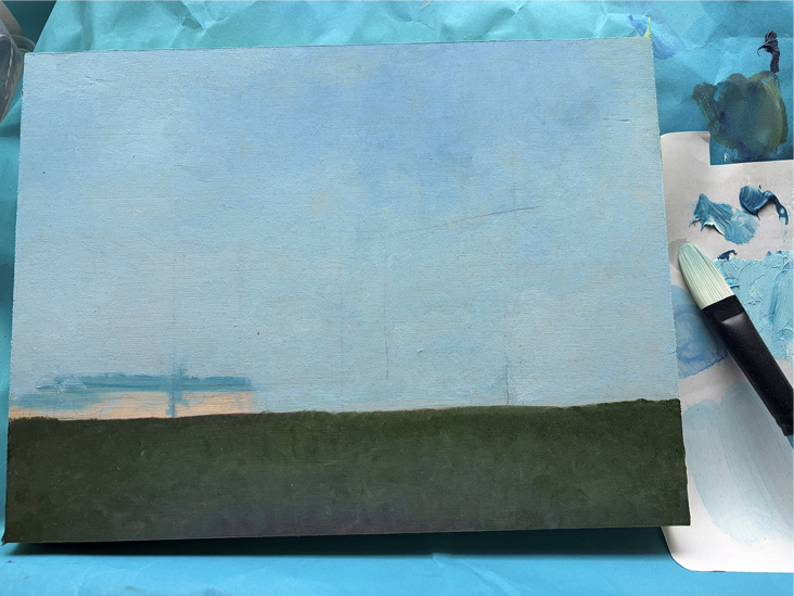 A painting and paintbrush