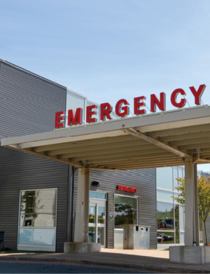 outside view of emergency room entrance
