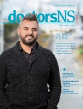 Dr. Brent Young on the cover of the April issue of the doctorsNS magazine