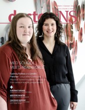 Medical students Sydney Forbes and Jordin Fletcher on the cover of the September issue of doctorsNS magazine