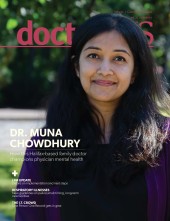 Dr. Muna Chowdhury on the cover of the November 2023 issue of doctorsNS magazine