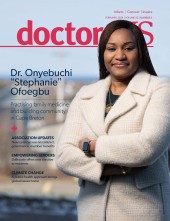 Dr. Onyebuchi "Stephanie" Ofoegbu on the cover of the February 2024 issue of doctorsNS magazine