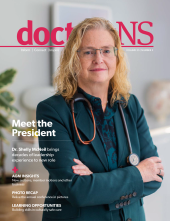 Dr. Shelly McNeil on the cover of the July/August of the doctorsNS magazine