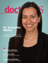 Dr. Anuradha Mishra on the cover of the June 2025 issue of doctorsNS magazine