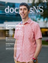 Dr. Dave Burnett on the cover of the November 2025 edition of doctorsNS magazine
