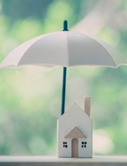 umbrella protecting a home