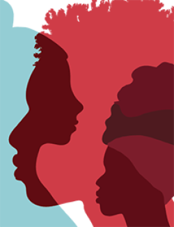 silhouette profiles of a group of people