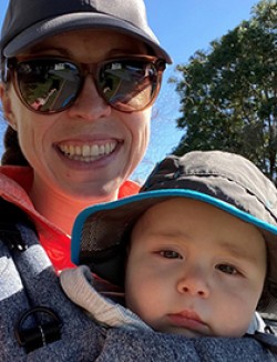 Dr. Sarah Robichaud with her son