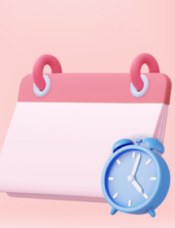 Calendar icon with reminder clock