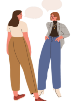 illustration of two women chatting