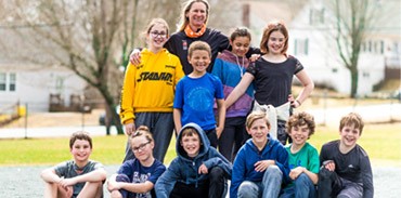 Group of children from Springvale Elementary Kids Run Club