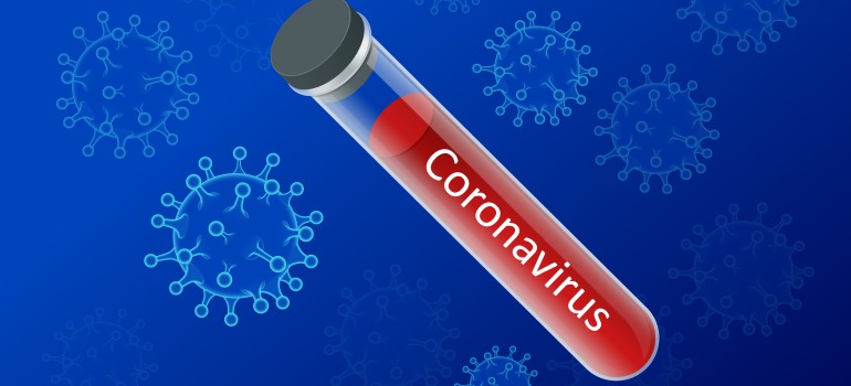 coronavirus labelled test tube