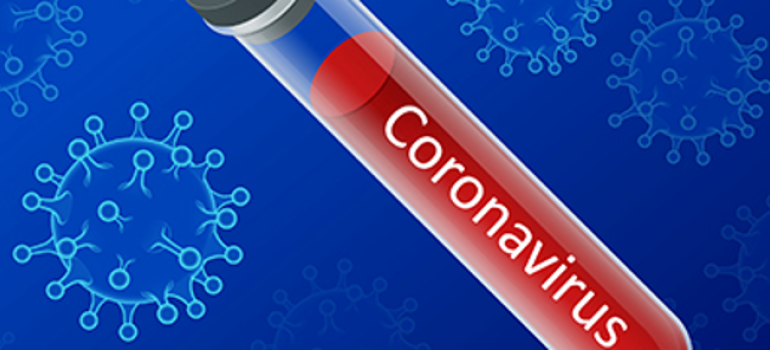 Coronavirus labelled test tube