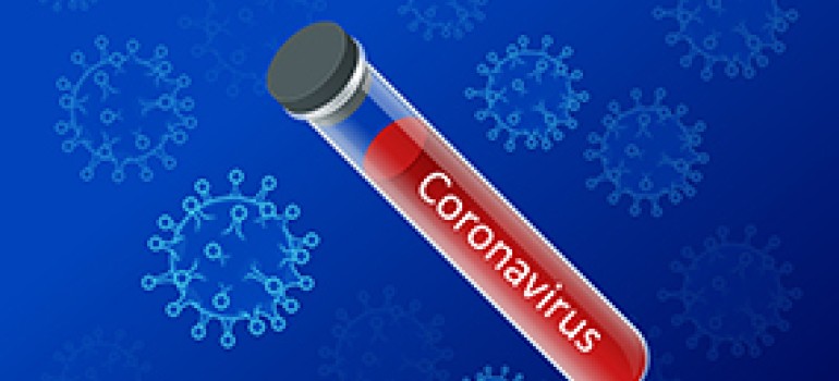 coronavirus labelled test tube