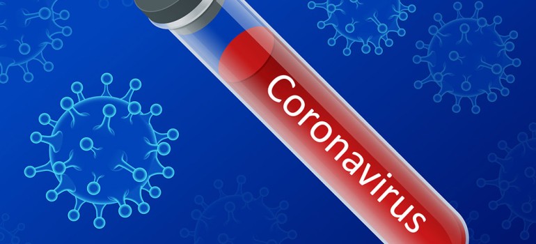 coronavirus labelled test tub