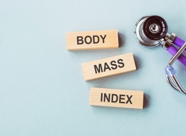 image of words "body, mass, index" beside a stethascope