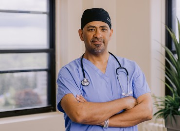  A doctor in scrubs