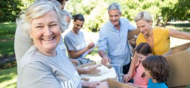 Retired doctor volunteering