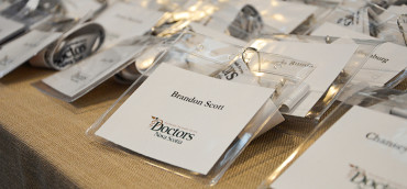 Name tags on a table