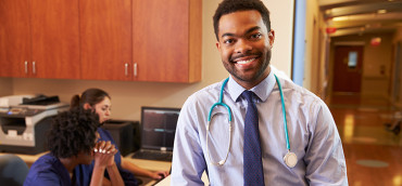 Doctor in his office
